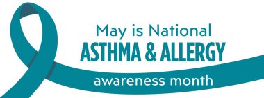 Teal kurdelesi Ulusal Astım ve Alerji Farkındalık Ayı 