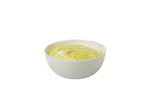 PNG, kasedeki peynir çorbası, beyaz arka planda izole edilmiş.