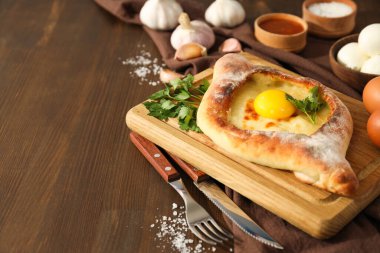 Khachapuri, lezzetli yemek konsepti, lezzetli pişirme yemekleri.