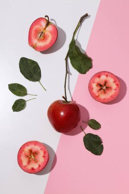 Kırmızı elmalar, taze ve sağlıklı yiyecek kavramı.