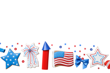 4 Temmuz tatil özellikleri, beyaz arkaplanda izole edilmiş, PNG