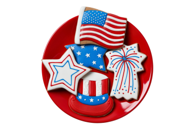 4 Temmuz tatil özellikleri, beyaz arkaplanda izole edilmiş, PNG