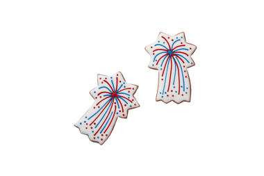 4 Temmuz bayram kurabiyeleri, beyaz arka planda izole edilmiş, PNG