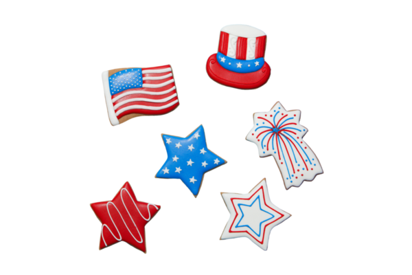 4 Temmuz tatil özellikleri, beyaz arkaplanda izole edilmiş, PNG