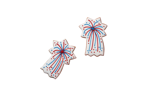 4 Temmuz bayram kurabiyeleri, beyaz arka planda izole edilmiş, PNG