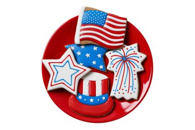 4 Temmuz tatil özellikleri, beyaz arka planda izole