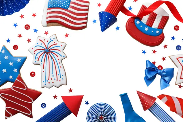 4 Temmuz tatil özellikleri, beyaz arka planda izole