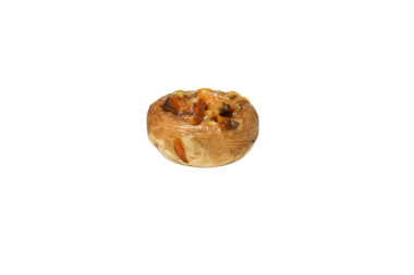 Beyaz arkaplanda izole edilmiş mantar dolması.