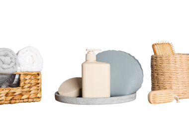 Taze bir his için şık bir banyo dekoru, beyazda izole edilmiş, PNG.