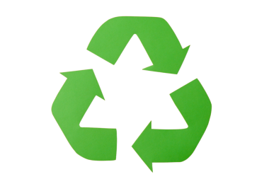 Çevre dostu yeşil geri dönüşüm sembolü, beyaz üzerine izole edilmiş, PNG