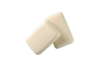 İki pürüzsüz sabun kalıbı, beyaz renkte izole edilmiş, PNG