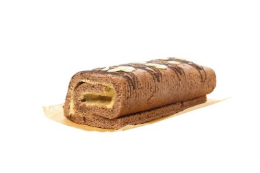 Pasta rulosu beyaz arkaplanda izole edildi, PNG