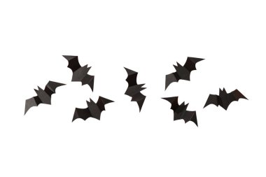 Yarasalar cadılar bayramı arka planında uçar, beyazlar üzerinde izole, PNG