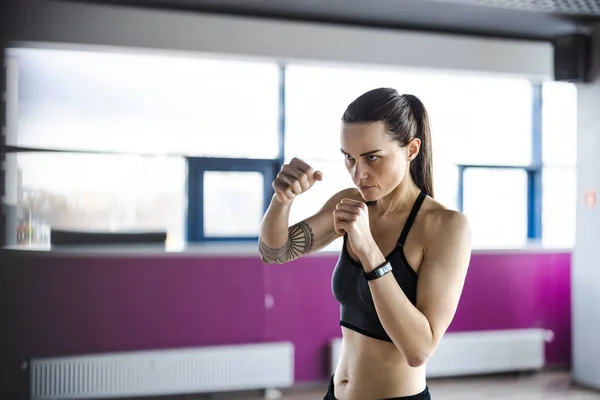 Portrait Young Woman Boxing Gym — Stock Photo, Image