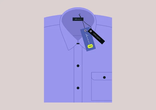 Ein Gefaltetes Hemd Mit Einer Fronttasche Bürouniform — Stockvektor