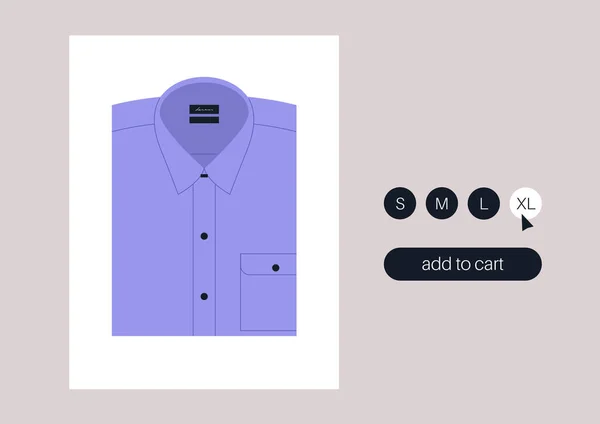 Webbutik Som Beställer Klassisk Lavendelskjorta Med Ficka Fram Kontorsuniform — Stock vektor