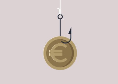 Kancaya takılmış bir euro, finansal piyasa dolandırıcılığı, beyaz yaka suçu