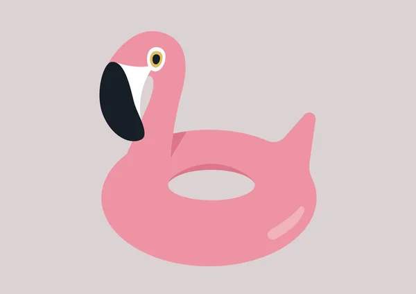Uma Bóia Inflável Vida Flamingo Acessórios Festa Piscina Verão — Vetor de Stock