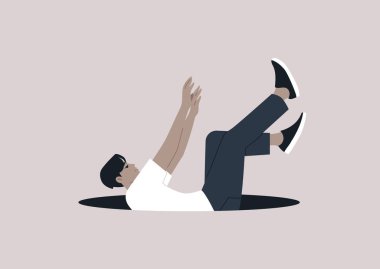 Genç bir karakter, ruhsal sağlık sorunuyla mücadele eden, umutsuzluk ve ilgisizlikle boğuşan, karanlık bir uçuruma düşüyor.