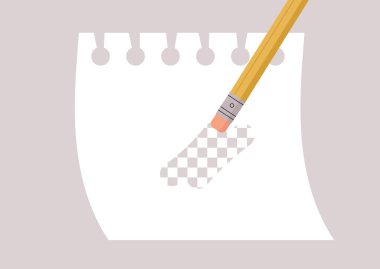 Kalem silici bilgiyi siler, yüzeyi şeffaf hale getirir, grafik düzenleyici programındaki boş bir katman gibi.