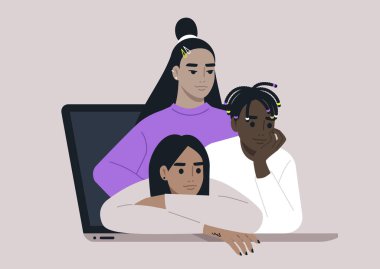 Genz Arkadaşları Bilgisayar Üzerindeyken Bağlanıyor, Birlikte zaman geçiriyorlar, Teknolojinin kesişimini sembolize ediyorlar ve samimi arkadaşlık anlarını