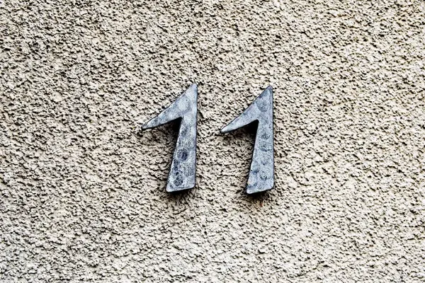 Close Plastered Wall Number — Stock Photo, Image