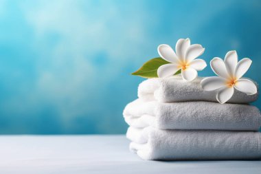 Spa aksesuarları, güzellik merkezinde, spa otelinde ayarlanmış. Spa ürünleri, profesyonel servisin masaj terapisi için lüks bir spa merkezine yerleştiriliyor. Yüksek kalite fotoğraf