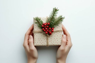 El Tutma Noel Hediyesi Çam ve Böğürtlen Dekorasyonu