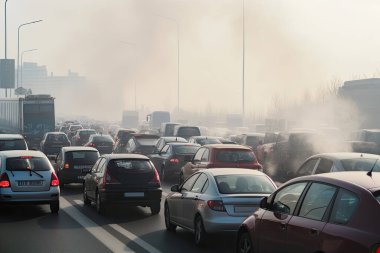 Görünür hava akımıyla şehirde trafik sıkışıklığı