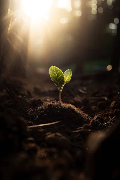 Încolțește Crescând Din Pământ — Fotografie, imagine de stoc
