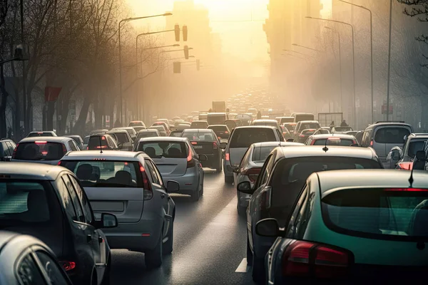 Görünür hava akımıyla şehirde trafik sıkışıklığı