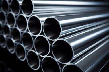 Paslanmaz çelik borular yığını