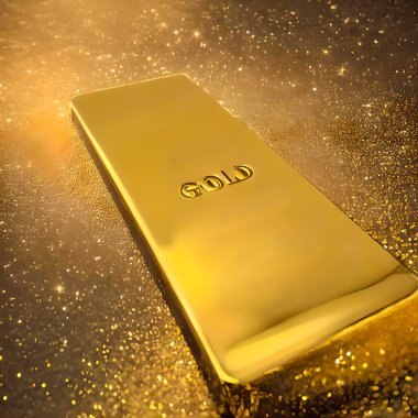 Close-up gold bar are rectangular blocks, generative AI