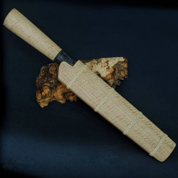 Sparta Knife Wood Sheath Handmade Thailand — Stock Photo, Image