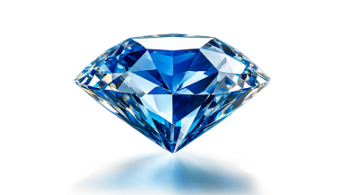 Büyük parlak mavi bir elmas.