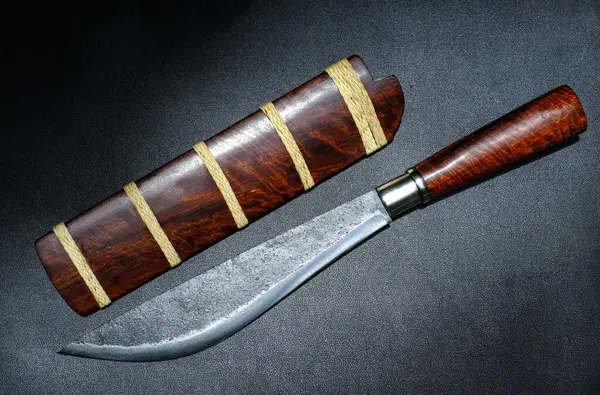 stock image Knife of Native Thailand knife with wood sheath is handmade in Thailand