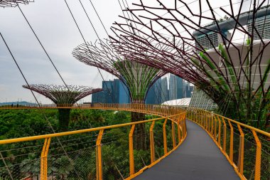 SINGAPORE - 8 Nisan 2025: Körfez ve Singapur 'daki Marina Körfezi Kumları' nın Bahçeleri