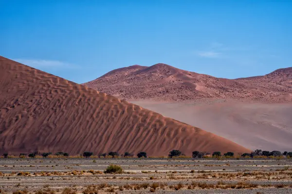Lanskap Dari Bukit Pasir Merah Sossusvlei Taman Nasional Namib Nauklft — Stok Foto