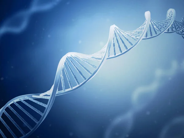 Deoxyribonucleic acid. DNA. Blue color. 3d illustration.