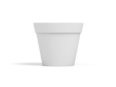Empty flowerpot isolated on white background. 3d illustration.