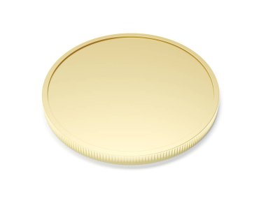 Beyaz arka planda izole edilmiş altın boş para. 3d illüstrasyon.