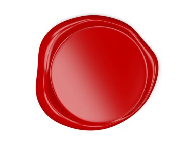 Kırmızı balmumu mühür beyaz arkaplanda izole edilmiş. 3d illüstrasyon.