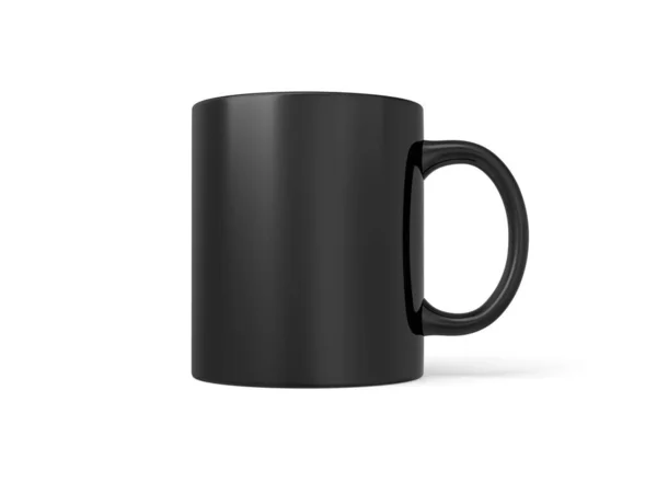 黑色杯子在白色背景上隔离 3D例证 单一物体 — 图库照片