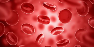 Kırmızı kan hücreleri. Eritrositler. 3d illüstrasyon.