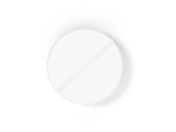 Fehér Tabletta Elszigetelt Fehér Háttérrel Illusztráció — Stock Fotó