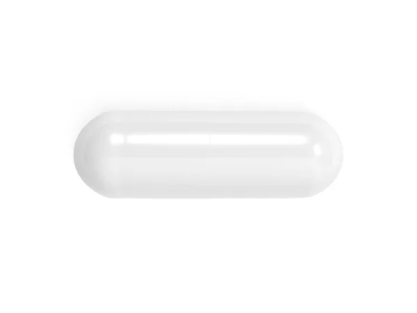 White Pill Isolated White Background Illustration — Stock Photo, Image