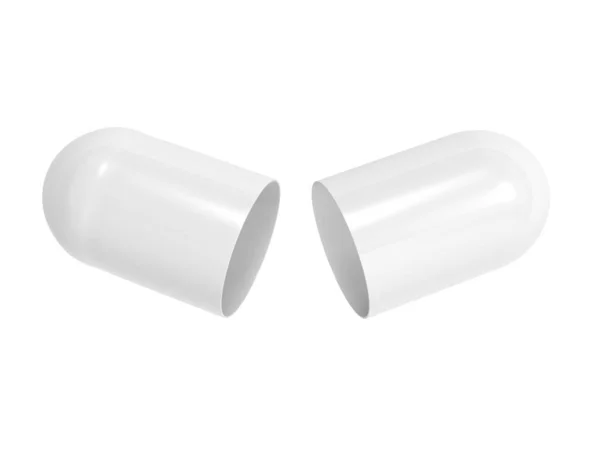 Empty Opened Pill Isolated White Background Capsule Illustration — Stock Photo, Image
