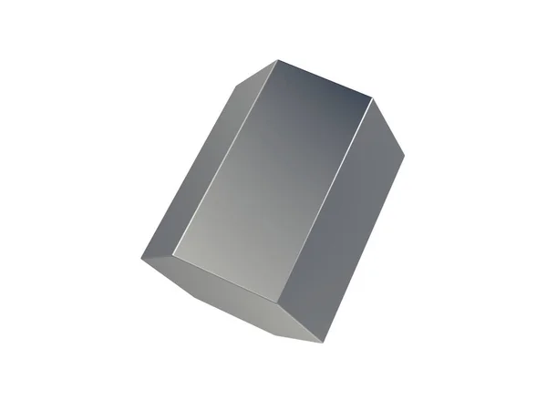 Prisma Hexagonal Metal Aislado Sobre Fondo Blanco Ilustración — Foto de Stock