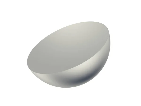 白い背景に孤立した金属半球 3Dイラスト — ストック写真
