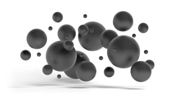 Sfery Abstrakcyjne Izolowane Białym Tle Czarny Ilustracja — Zdjęcie stockowe